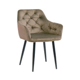 Scaun tip fotoliu, living/dining, taupe, tapiserie catifea, cadru metalic, fix, 62x58x82, Velvet